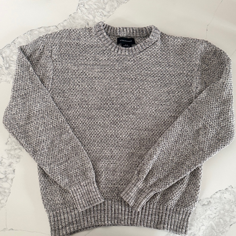 Men's Crewneck Knit Sweater - Gray
